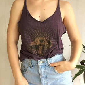 Mushroom handprinted tank top